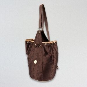 Vintage MCM Visetos Shoulder/Backpack Bag Silky Heritage Monogram Jacquard Brown